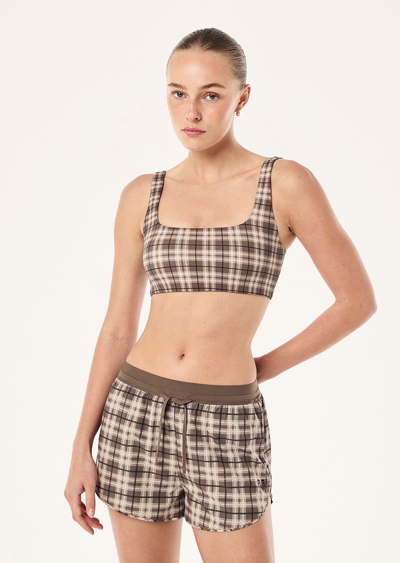 Scout Sports Bra in Check by P.E Nation, Women's Sports Bras Print