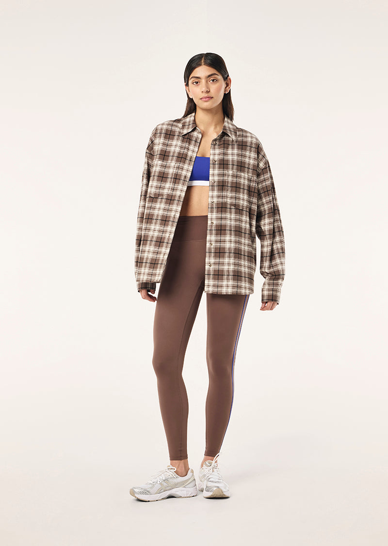 Ease Cotton Shirt in Check by P.E Nation, Women's Athleisure Cotton Shirts