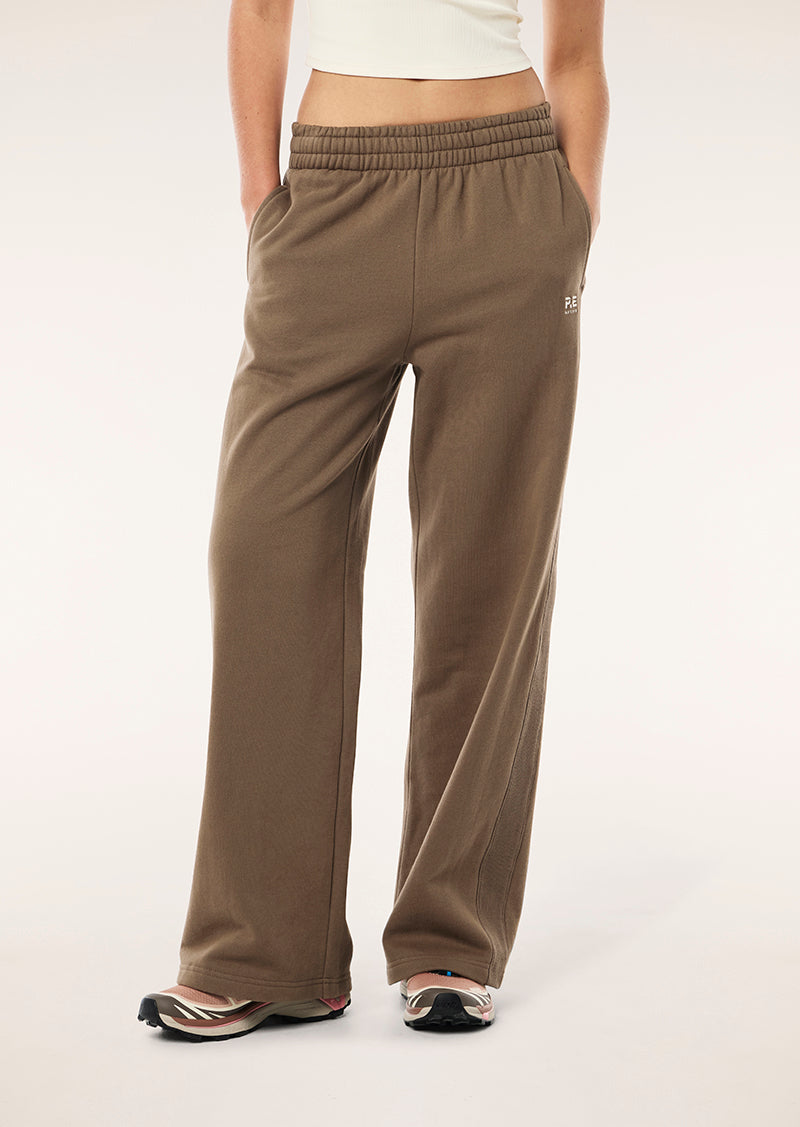 ADVENTURE TRACKPANT IN WALNUT BY P.E NATION, WOMENS ATHLEISURE TRACKPANT BROWN