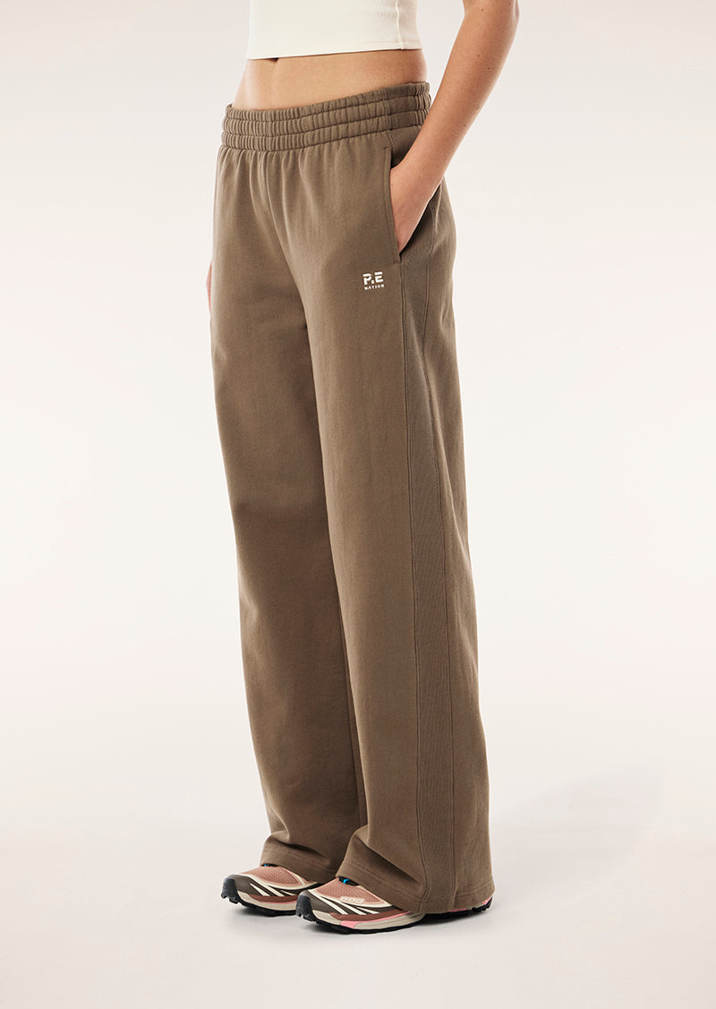 ADVENTURE TRACKPANT IN WALNUT BY P.E NATION, WOMENS ATHLEISURE TRACKPANT BROWN