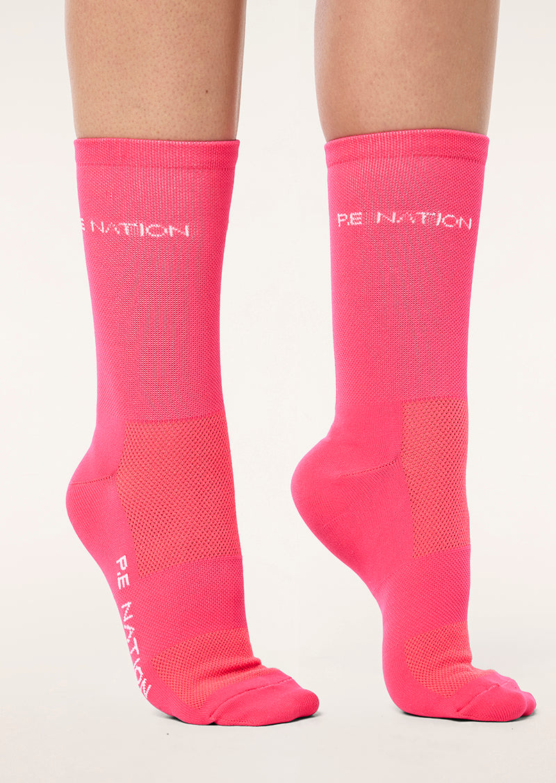 Aero Running Sock in Diva Pink by P.E Nation, Women's Ahtleisure Running Socks