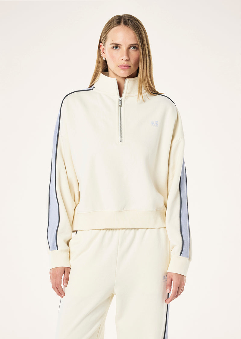 Align Zip Neck Sweat | Whisper White | P.E Nation