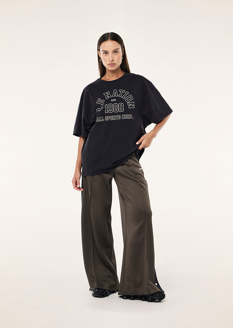 STAPLE TRACKPANT IN MAJOR BROWN BY P.E NATION, WOMEN'S ATHLEISURE TRACKPANTS