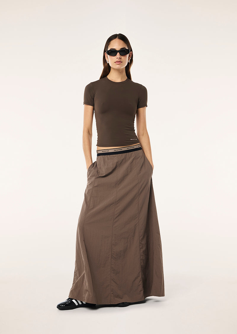 AVANT SKIRT IN WALNUT BY P.E NATION