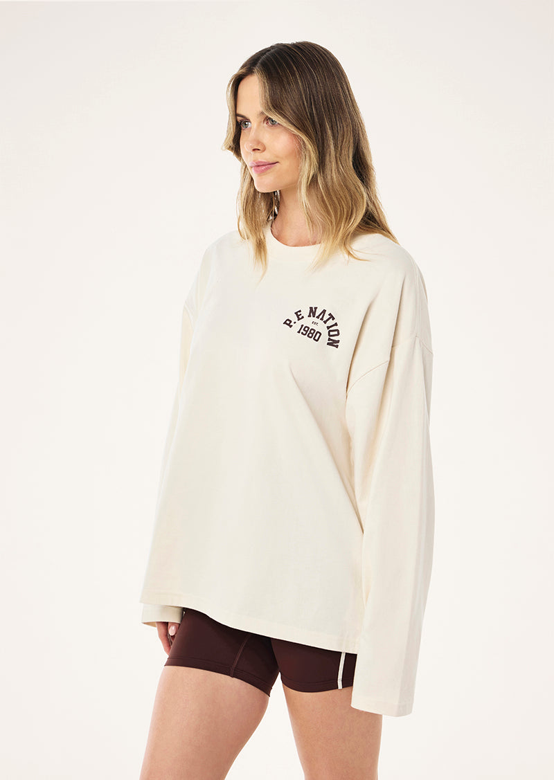 BACKSPIN LONG SLEEVE TEE IN WHISPER WHITE