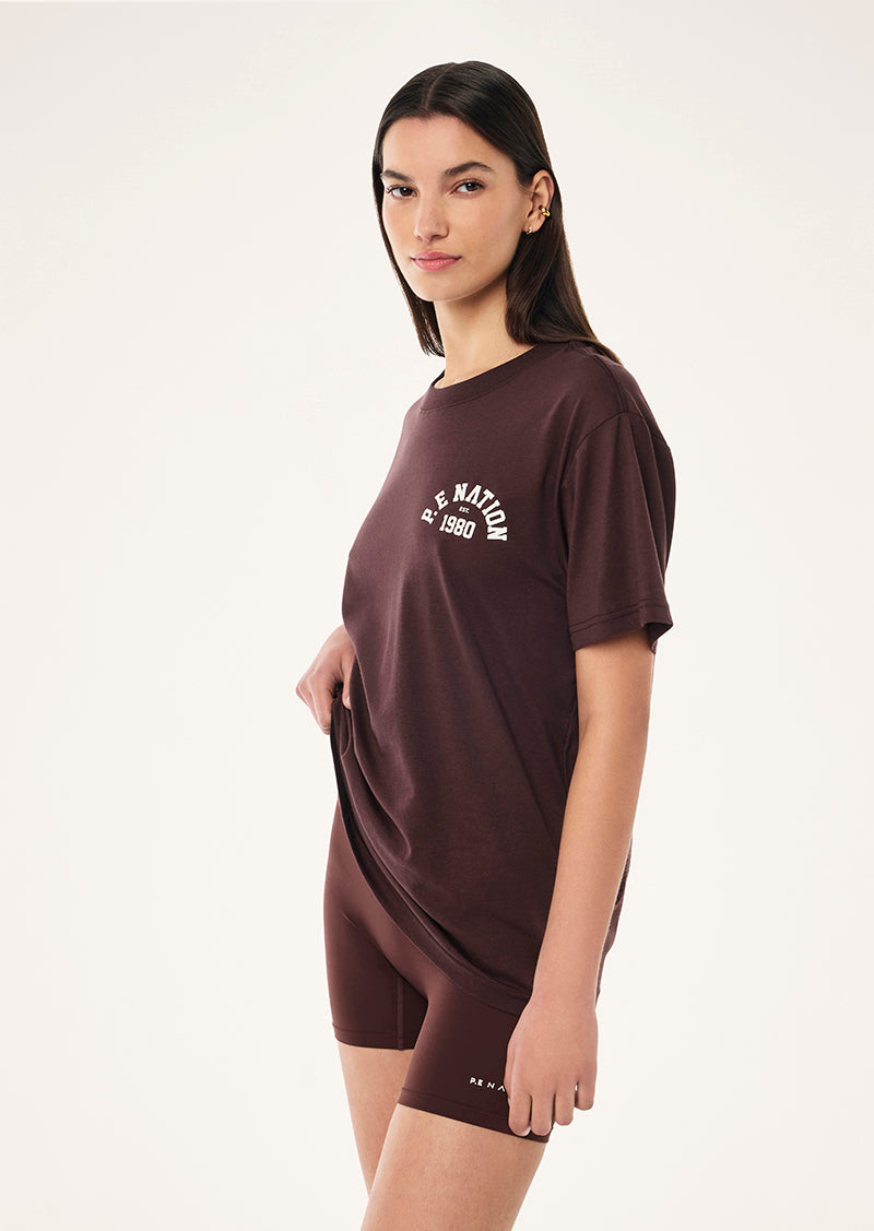 BACKSPIN TEE IN MAHOGANY