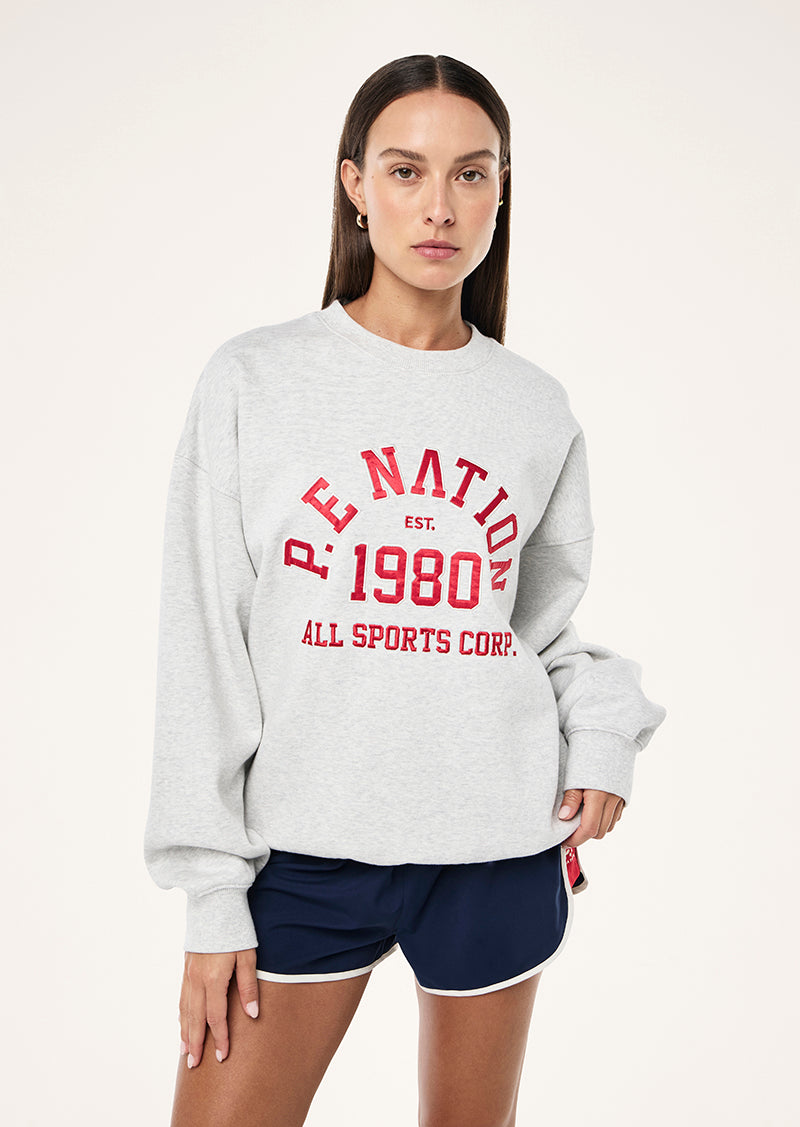BACKSPIN SWEAT IN GREY MARLE BY P.E NATION