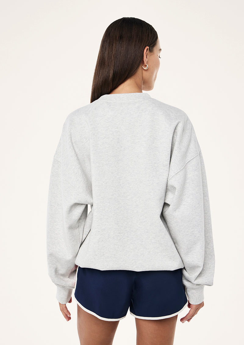 BACKSPIN SWEAT IN GREY MARLE BY P.E NATION, WOMEN'S ATHLEISURE SWEATS