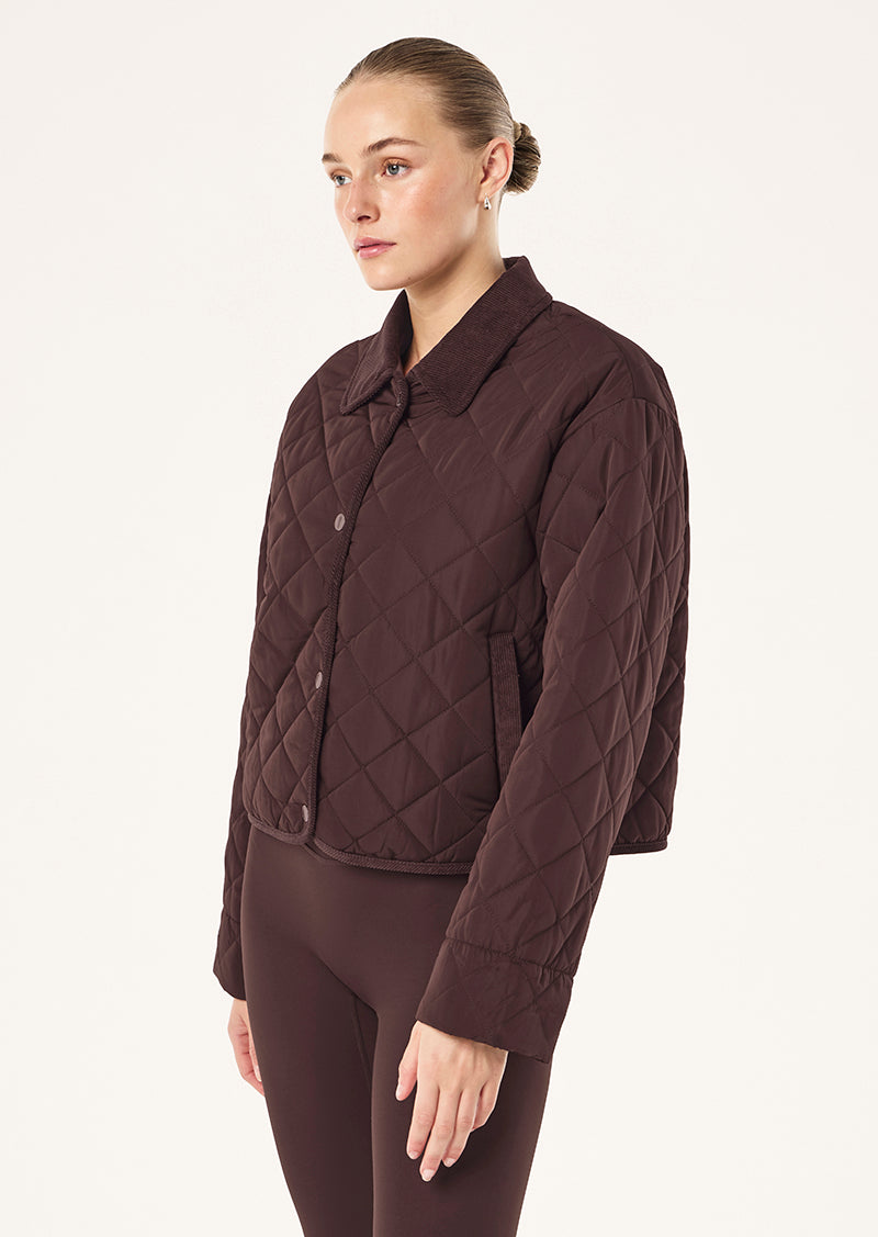 BREAKER JACKET IN DARK PLUM BY P.E NATION, WOMEN'S ATHLEISURE QUILT JACKETS