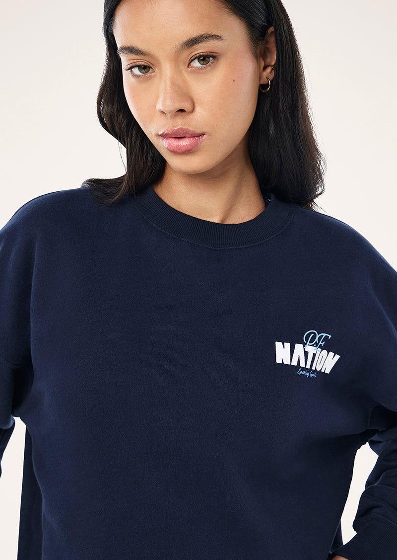CHAMPION OVERSIZED SWEAT IN DARK NAVY