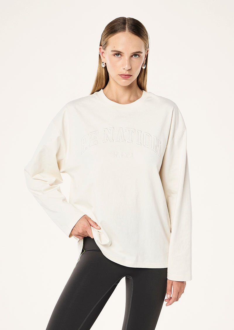 トップス W Vintage long sleeve set tee OVY KAJA Core Oversized Long Sleeve Tee | Whisper White | P.E Nation