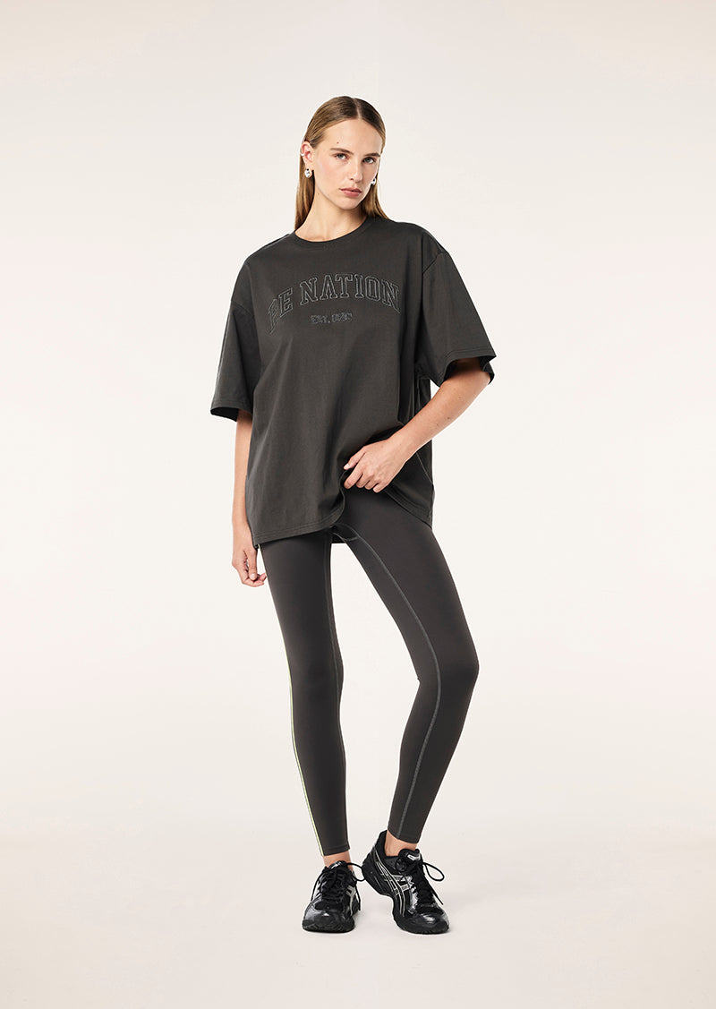 CORE OVERSIZED TEE IN CAVIAR BY P.E NATION, WOMEN'S ATHLEISURE OVERSIZED TEES