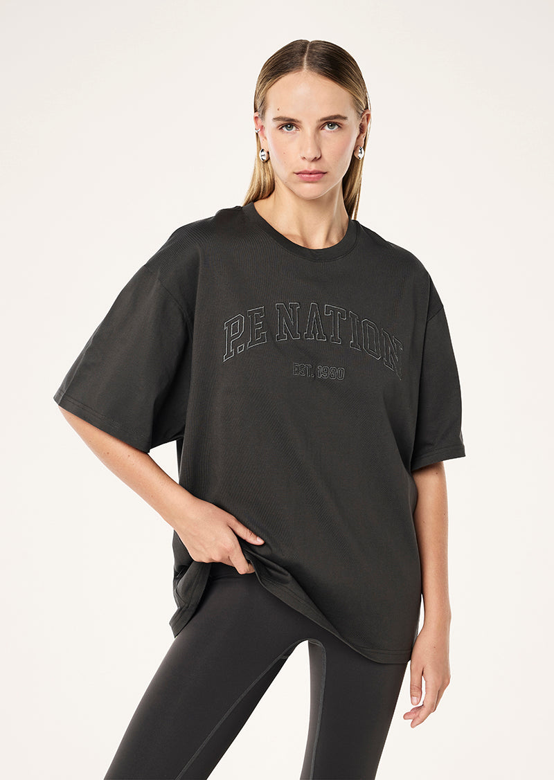 CORE OVERSIZED TEE IN CAVIAR BY P.E NATION