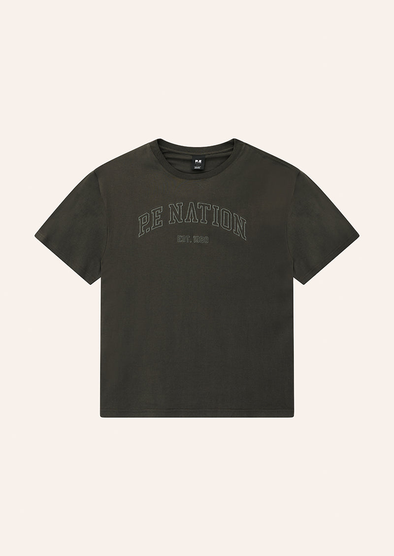 CORE OVERSIZED TEE IN CAVIAR BY P.E NATION, WOMEN'S ATHLEISURE OVERSIZED TEES