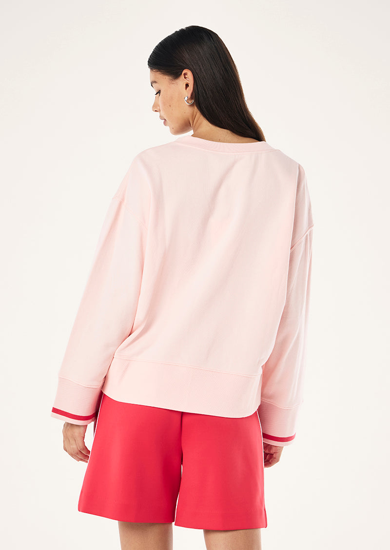 COURTSIDE V-NECK SWEAT IN PETAL BY P.E NATION WOMENS GREY SWEAT TOP