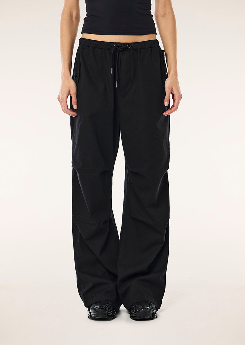 DISCOVERY COTTON PANT IN BLACK BY P.E NATION, WOMENS ATHLEISURE STREET FASHION CARGO PANT BLACK