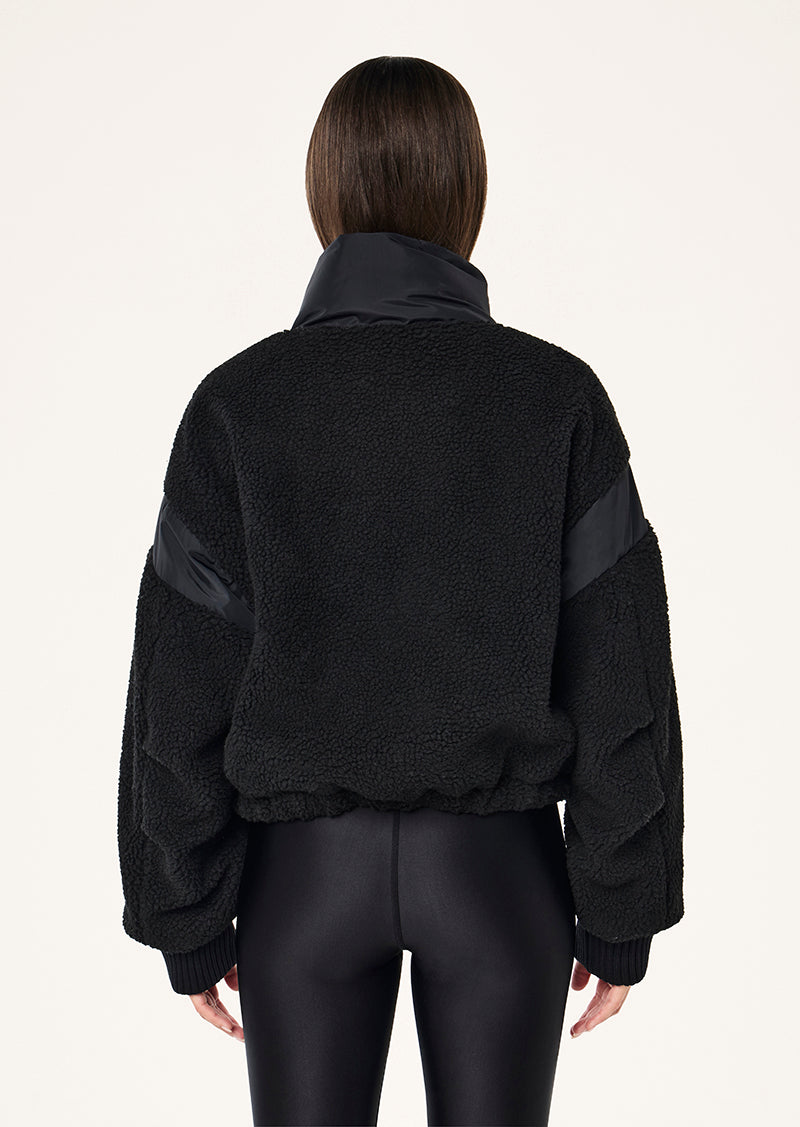 DISTRICT CROP JACKT IN BLACK BY P.E NATION, WOMEN'S ATHLEISURE SNOW JACKET