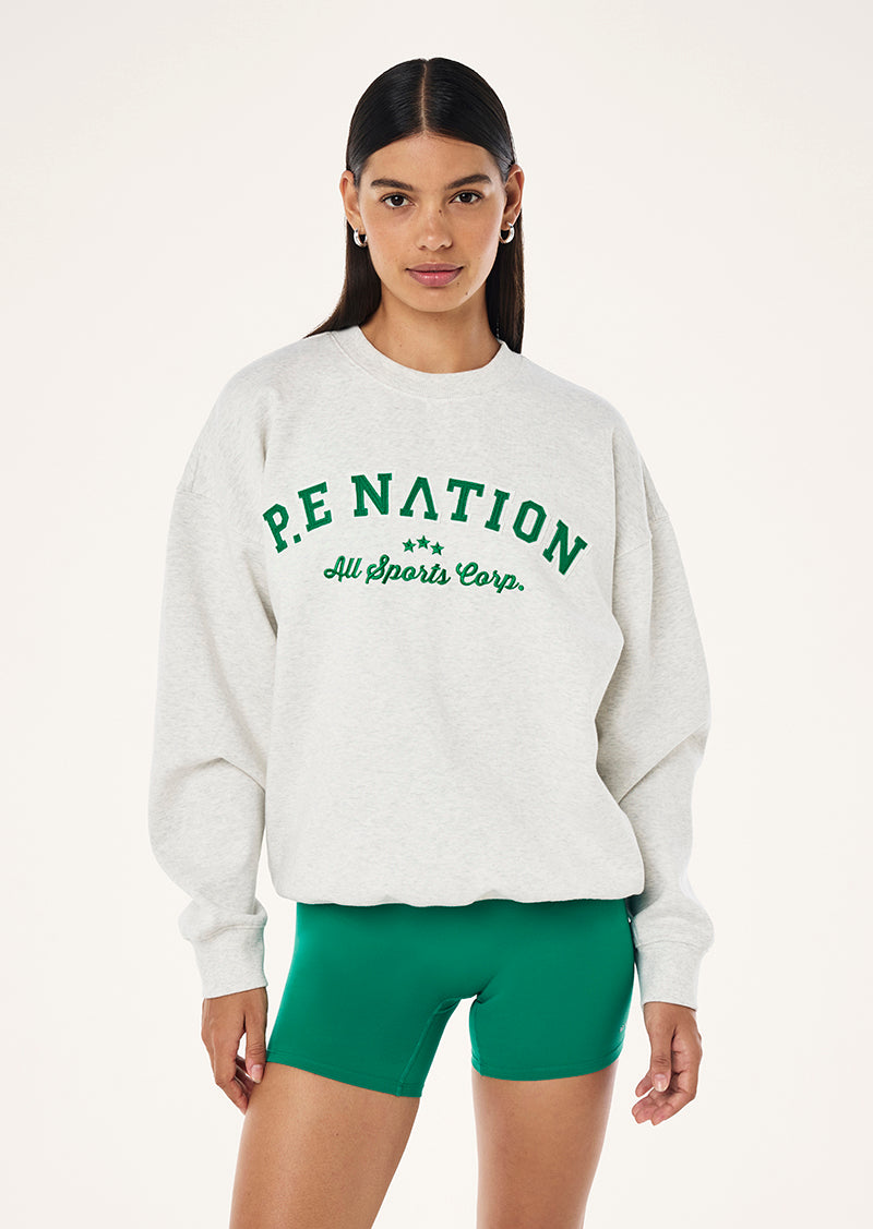 DYNAMIC SWEAT IN SNOW MARLE BY P.E NATION