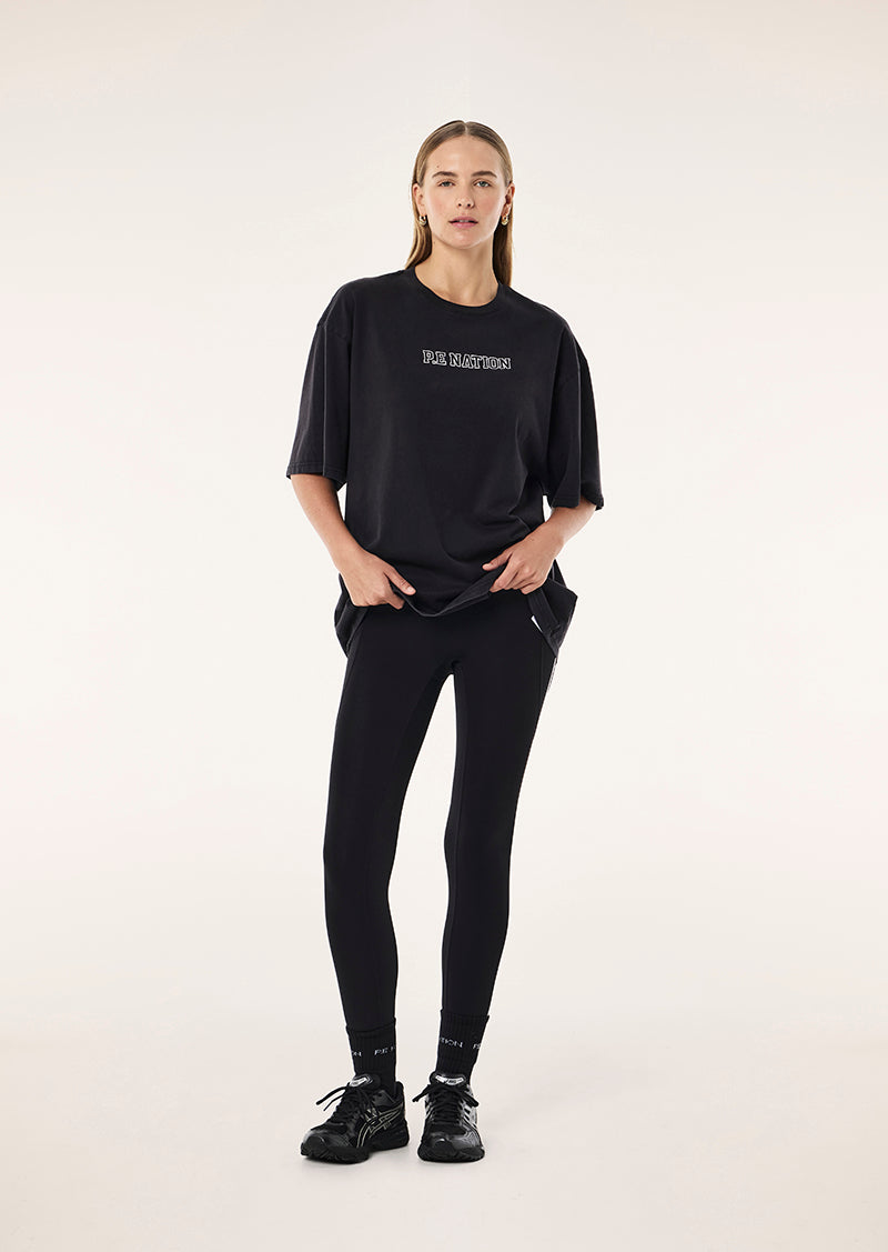 Elysian 2.0 Oversized tee in Washed Black by P.E Nation, Women's Athleisure Oversized Tees