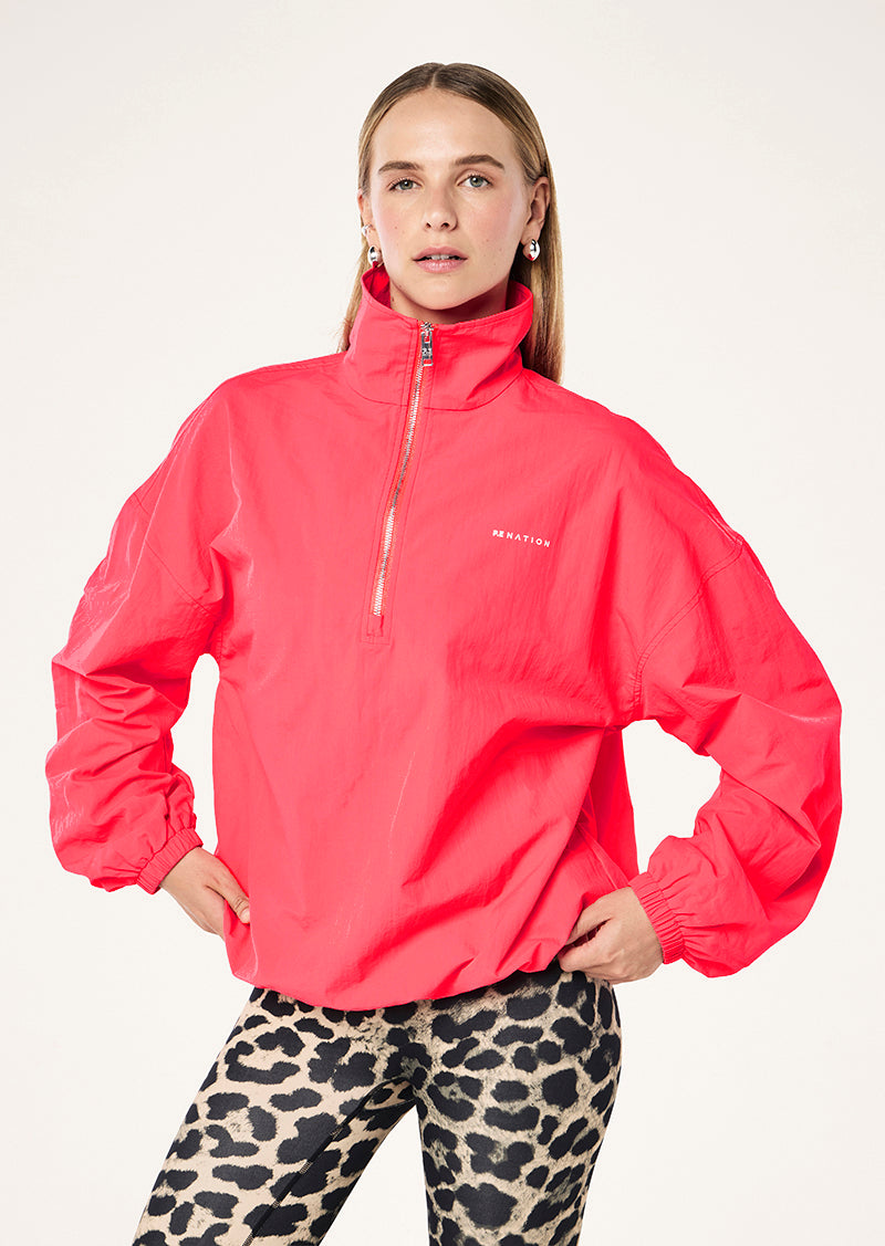 Engage Zip Jacket in Diva Pink by P.E Nation, Women's Athleisure Winbreaker Jackets