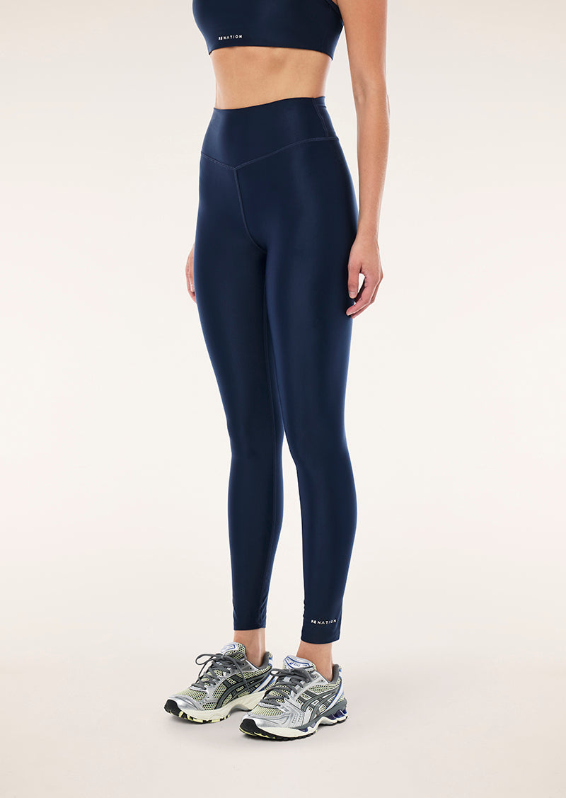 FAIRMONT FULL LENGTH LEGGING IN DARK NAVY SHINE BY P.E NATION, WOMEN'S ATHLEISURE LEGGINGS