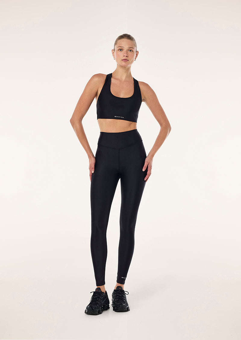 FAIRMONT SCOOP SPORTS BRA IN BLACK BY P.E NATION, WOMEN'S ATHLEISURE SPORTS BRA