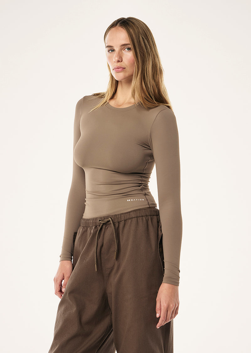 DISCOVERY COTTON PANT IN WALNUT BY P.E NATION, WOMENS ATHLEISURE CARGO STREETWEAR PANT BROWN