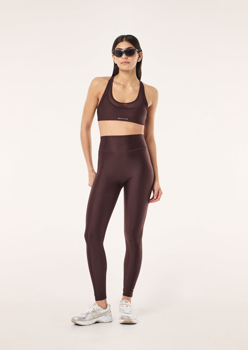 FUSION SPORTS BRA IN DARK PLUM BY P.E NATION, WOMEN'S ATHLEISURE SPORTS BRAS