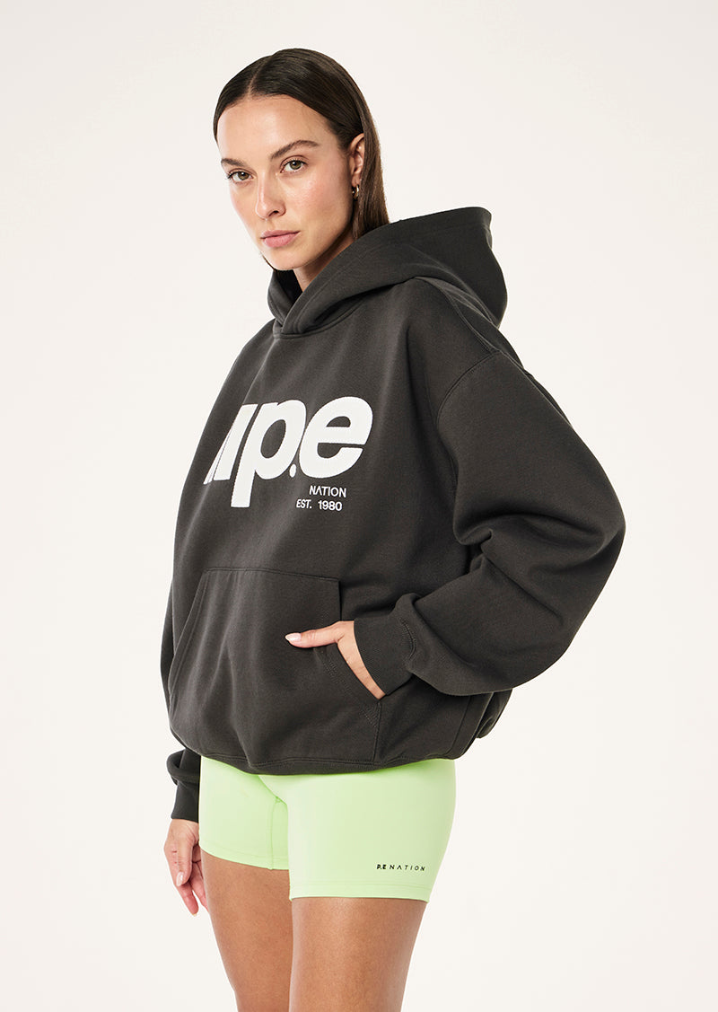 GLIDE 2.0 HOODIE IN CAVIAR BY P.E NATION, WOMEN'S ATHLEISURE HOODIES