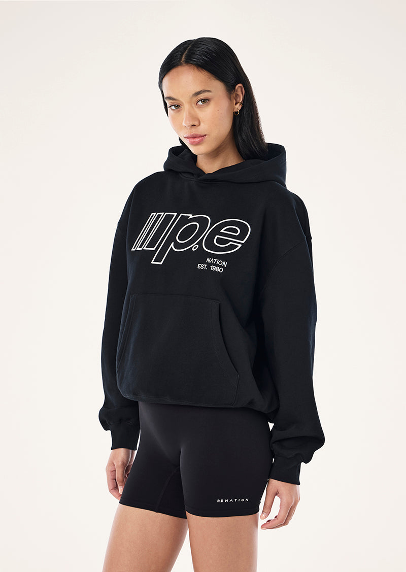 GLIDE 2.0 OVERSIZED HOODIE IN BLACK & WHISPER WHITE