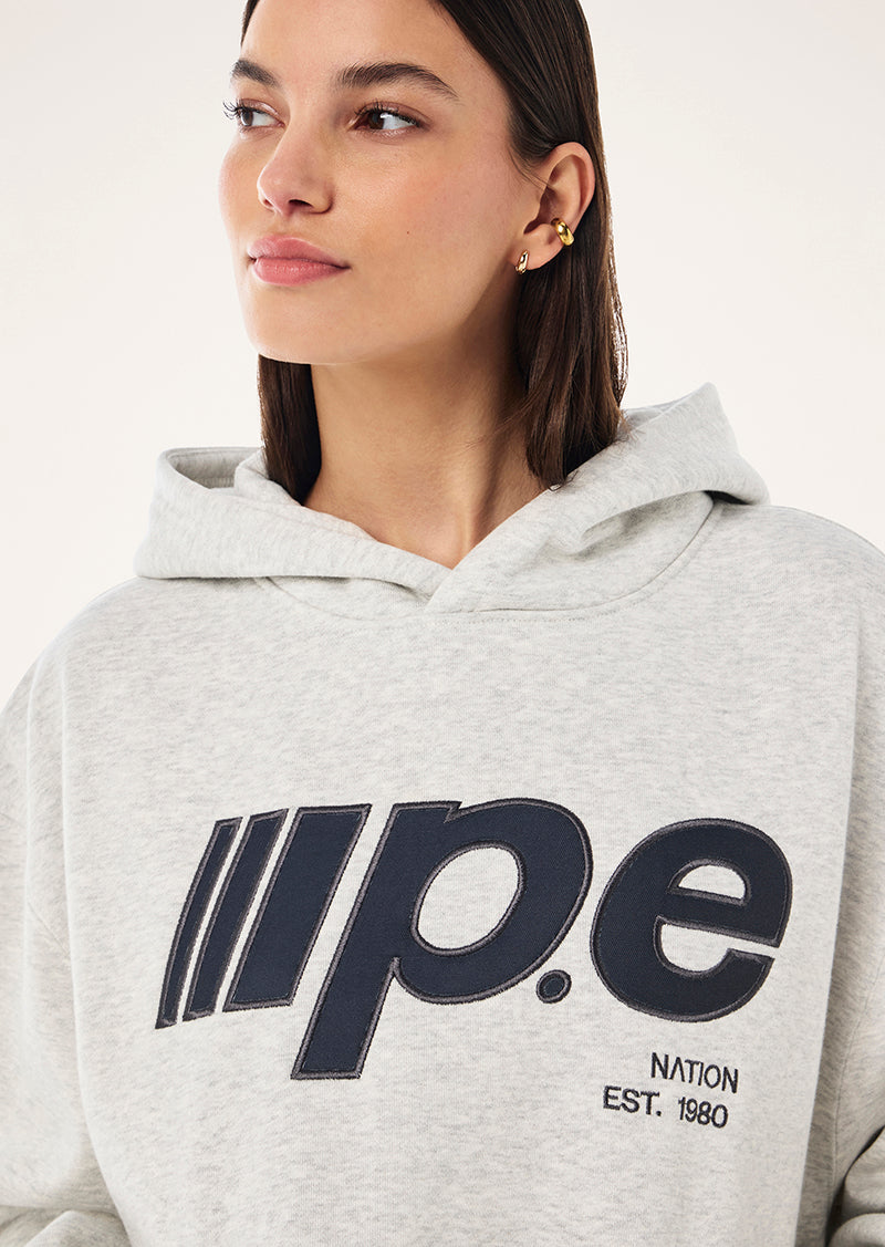 GLIDE 2.0 OVERSIZED HOODIE IN GREY MARLE & ASPHALT