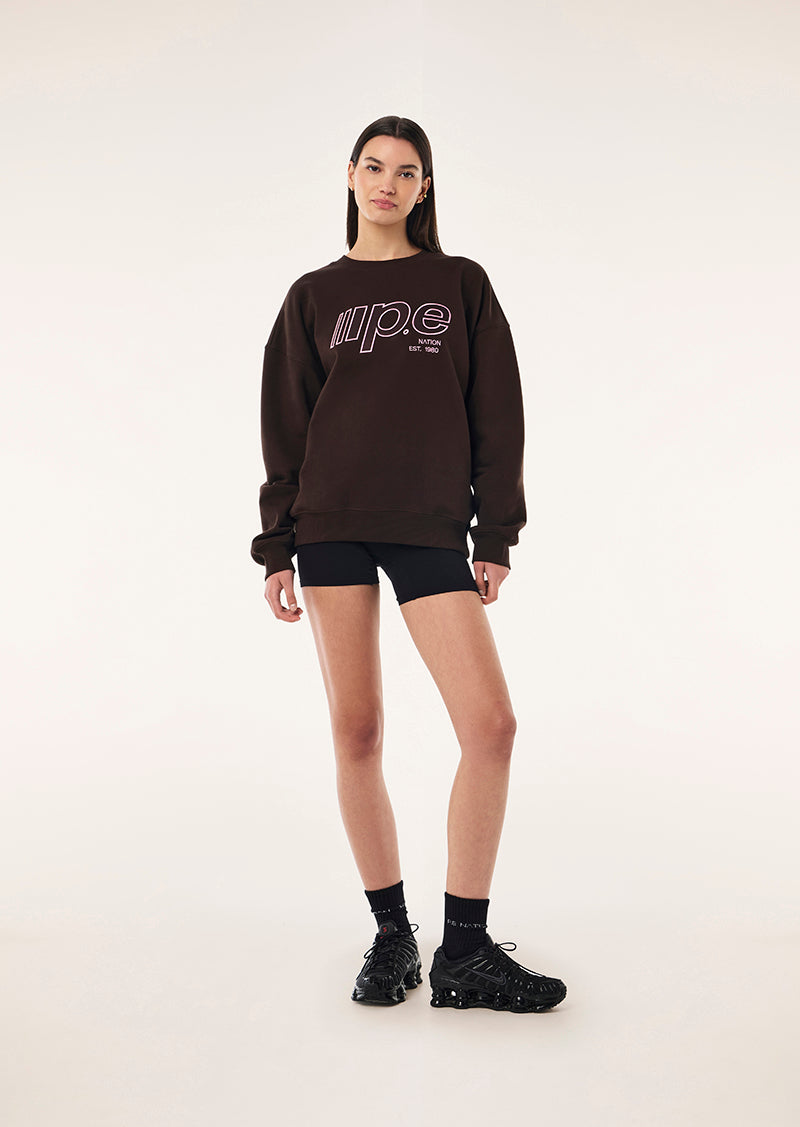 GLIDE 2.0 OVERSIZED SWEAT IN ESPRESSO