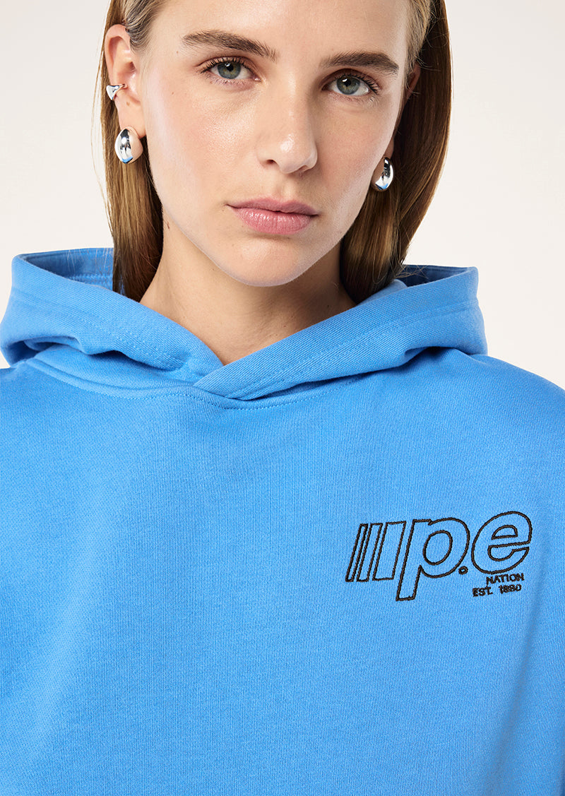 GLIDE HOODIE IN MARINA BLUE BY P.E NATION, WOMEN'S ATHLEISURE HOODIES