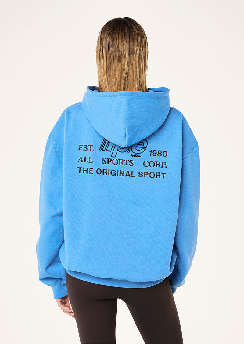 GLIDE HOODIE IN MARINA BLUE BY P.E NATION, WOMEN'S ATHLEISURE HOODIES