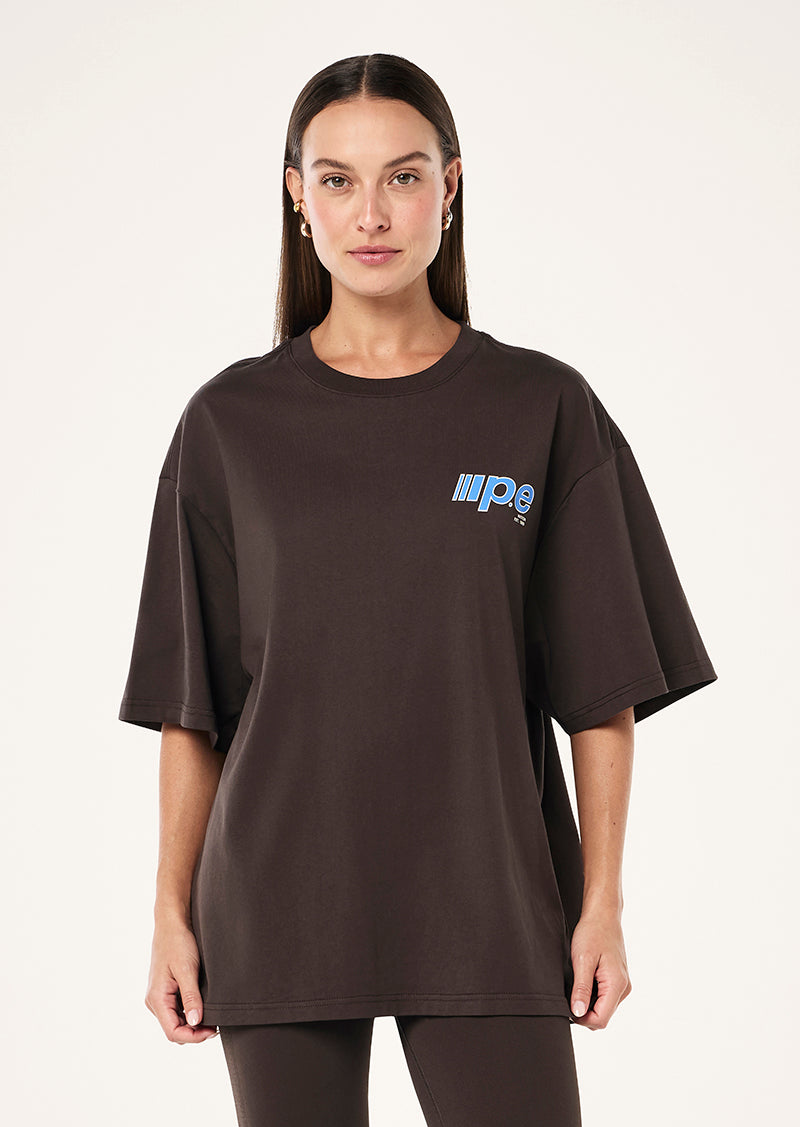 GLIDE OVERSIZED TEE IN COFFEE BY P.E NATION