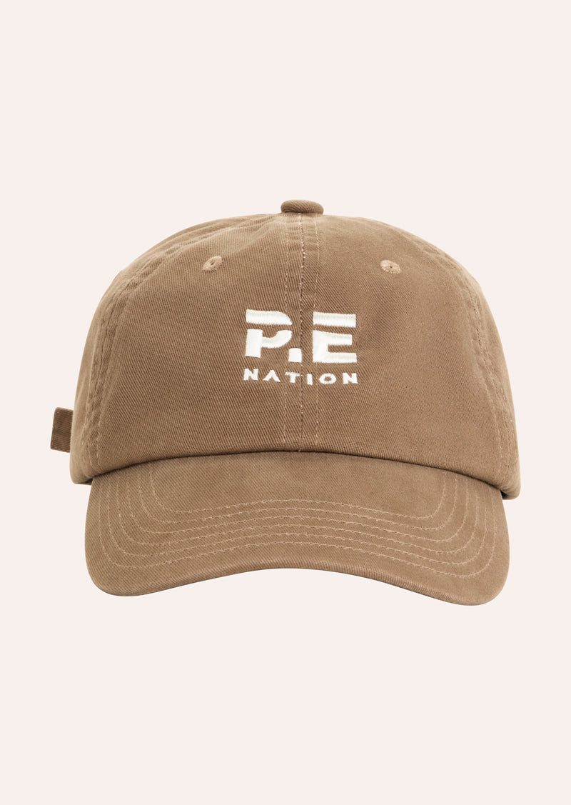 HEADS UP CAP IN WALNUT BY P.E NATION, WOMENS ATHLEISURE ACCSESSORIES HAT BROWN