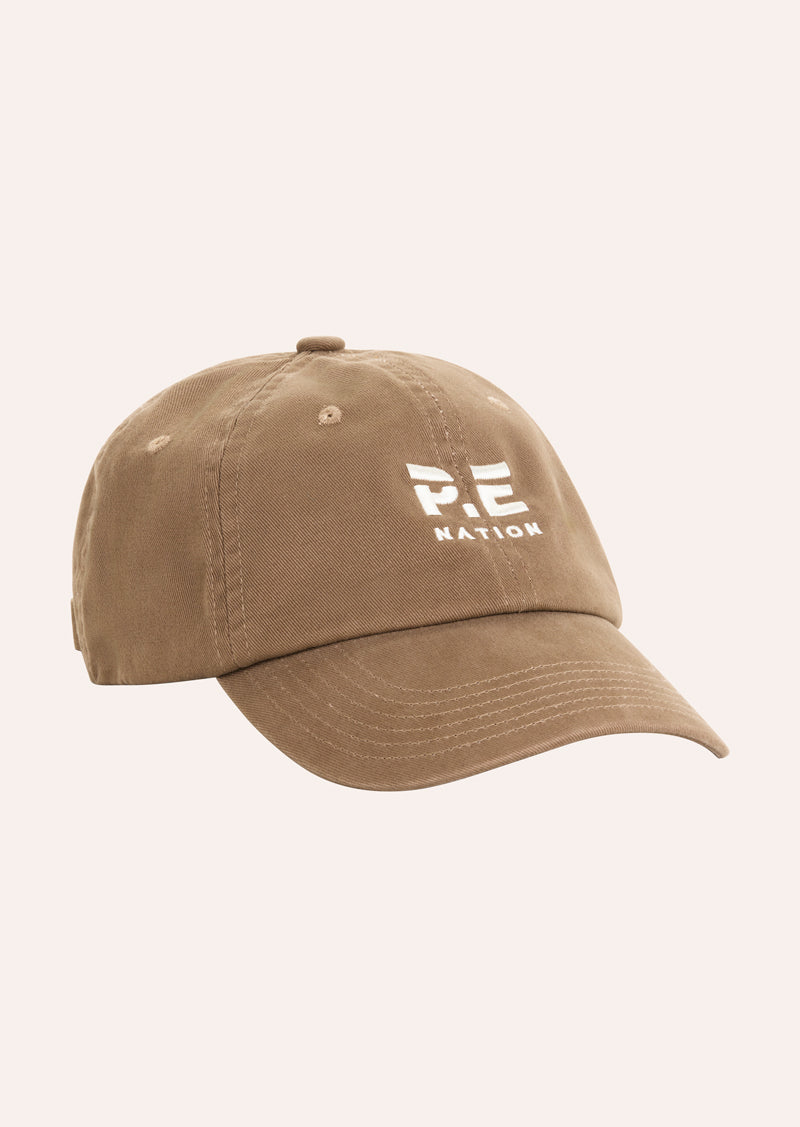 HEADS UP CAP IN WALNUT BY P.E NATION, WOMENS ATHLEISURE ACCSESSORIES HAT BROWN