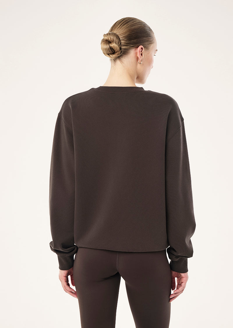 HEADS UP SWEAT IN COFFEE & MARINA BLUE