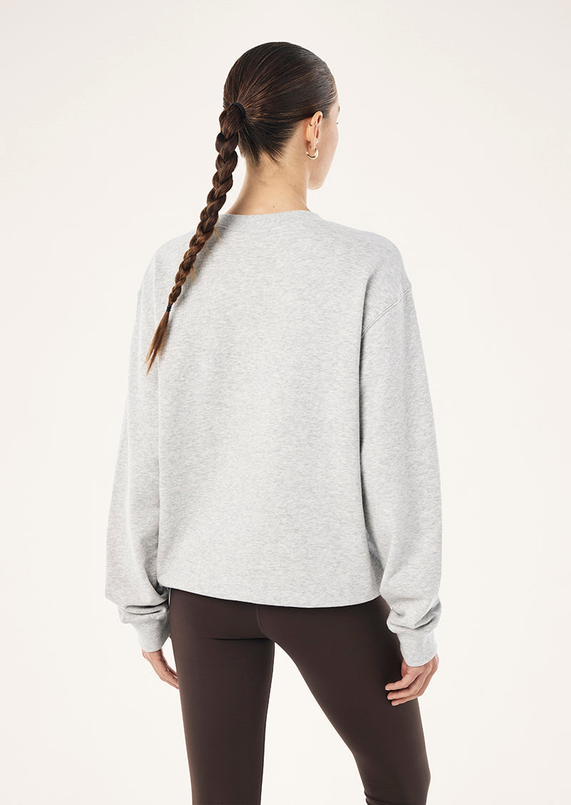 HEADS UP SWEAT IN GREY MARLE & MARINA BLUE