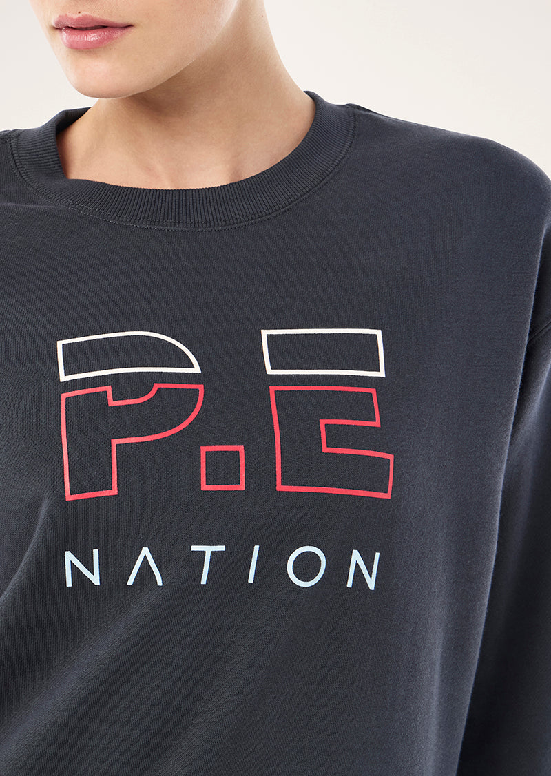 HEADS UP SWEAT IN MARINE BLUE & STRAWBERRY
