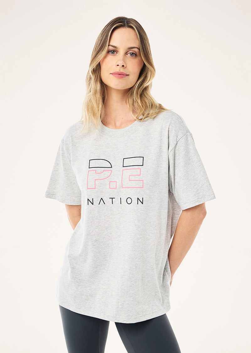 HEADS UP TEE IN GREY MARLE