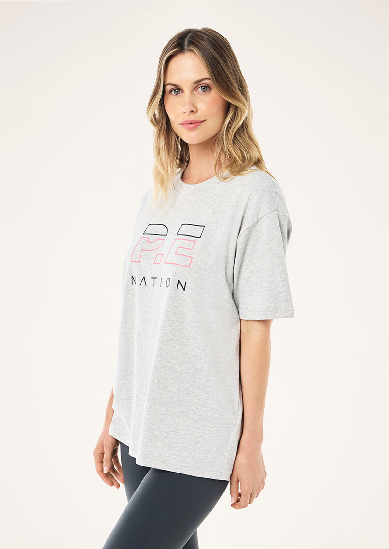 HEADS UP TEE IN GREY MARLE