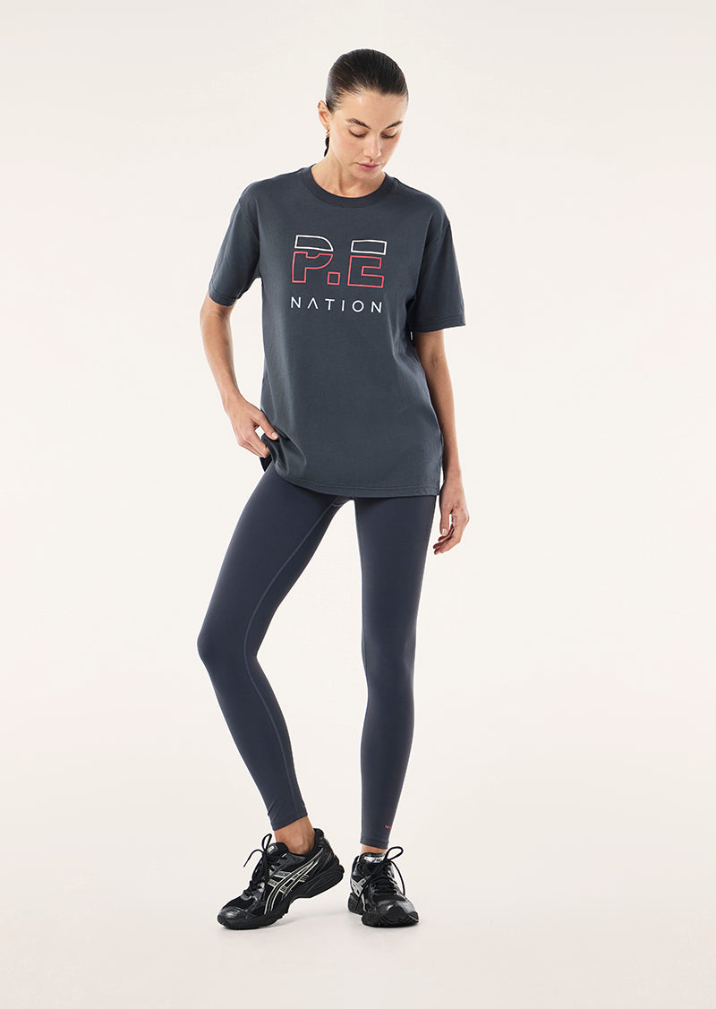 HEADS UP TEE IN MARINE BLUE & STRAWBERRY