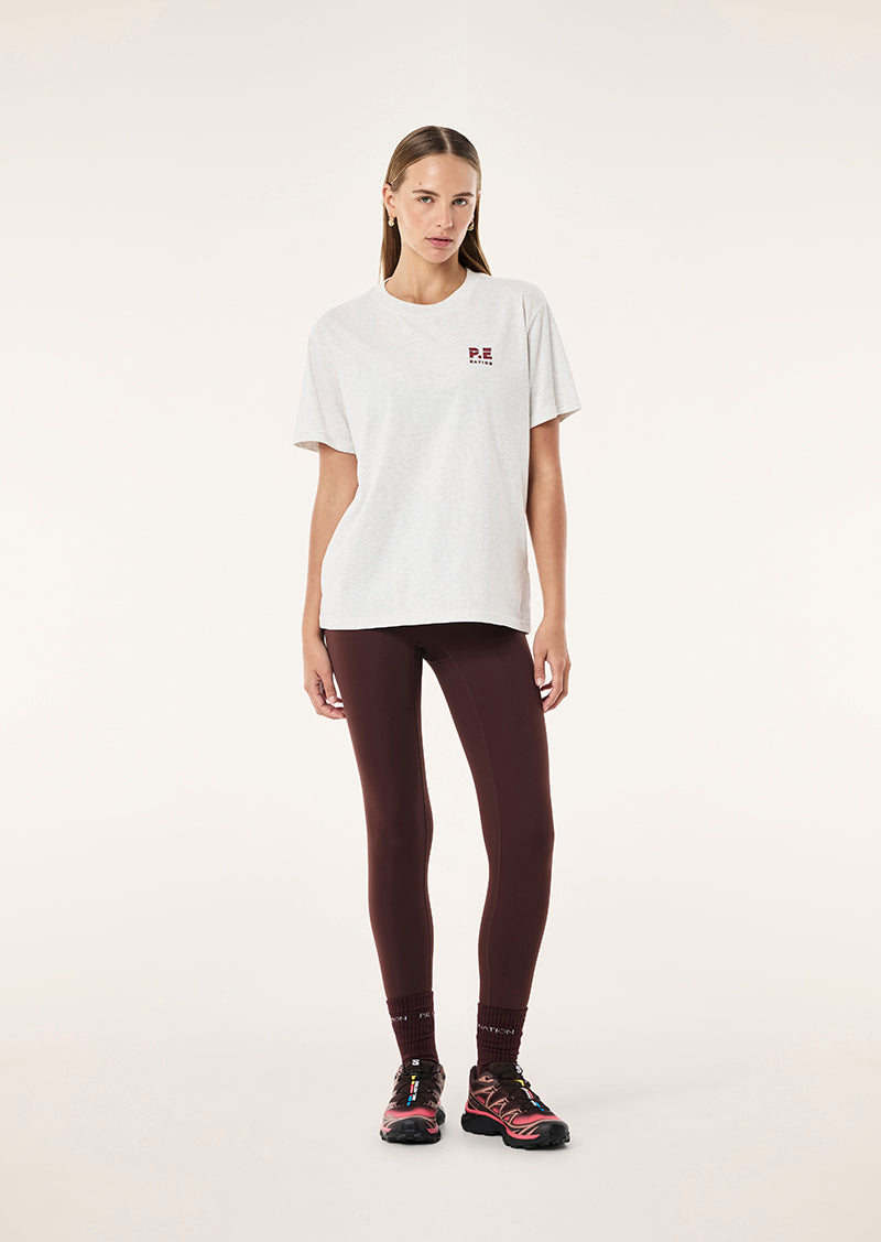Heads Up 2.0 Tee in Snow Marle by P.E Nation, Women's Athleisure Tees