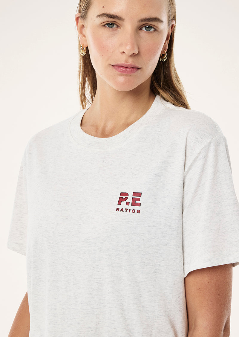 Heads Up 2.0 Tee in Snow Marle by P.E Nation, Women's Athleisure Tees