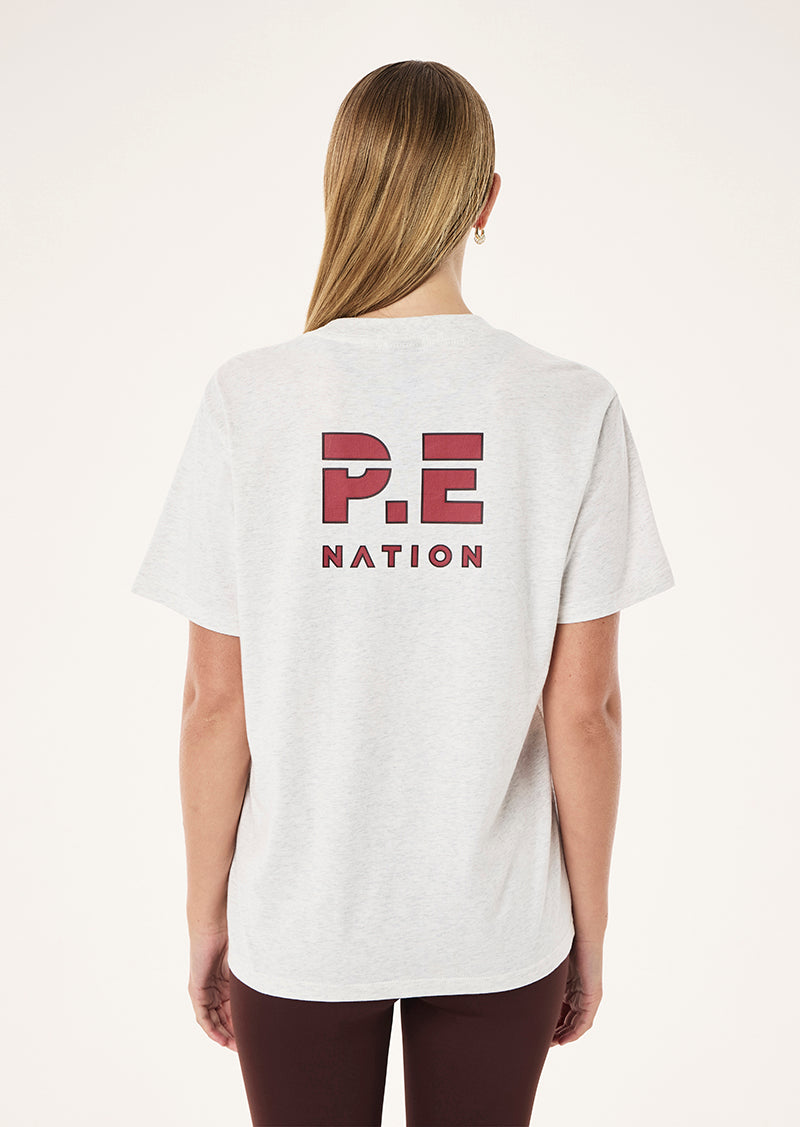 Heads Up 2.0 Tee in Snow Marle by P.E Nation, Women's Athleisure Tees