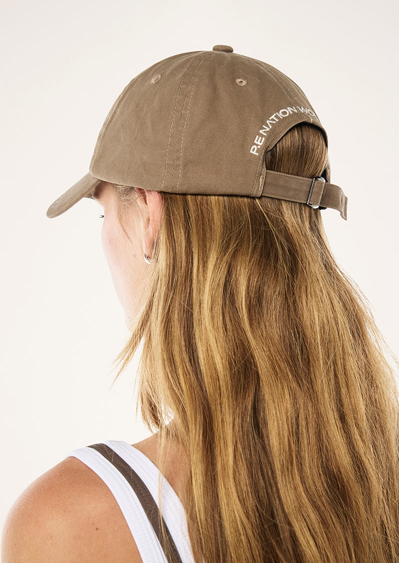 HEADS UP CAP IN WALNUT BY P.E NATION, WOMENS ATHLEISURE ACCSESSORIES HAT BROWN