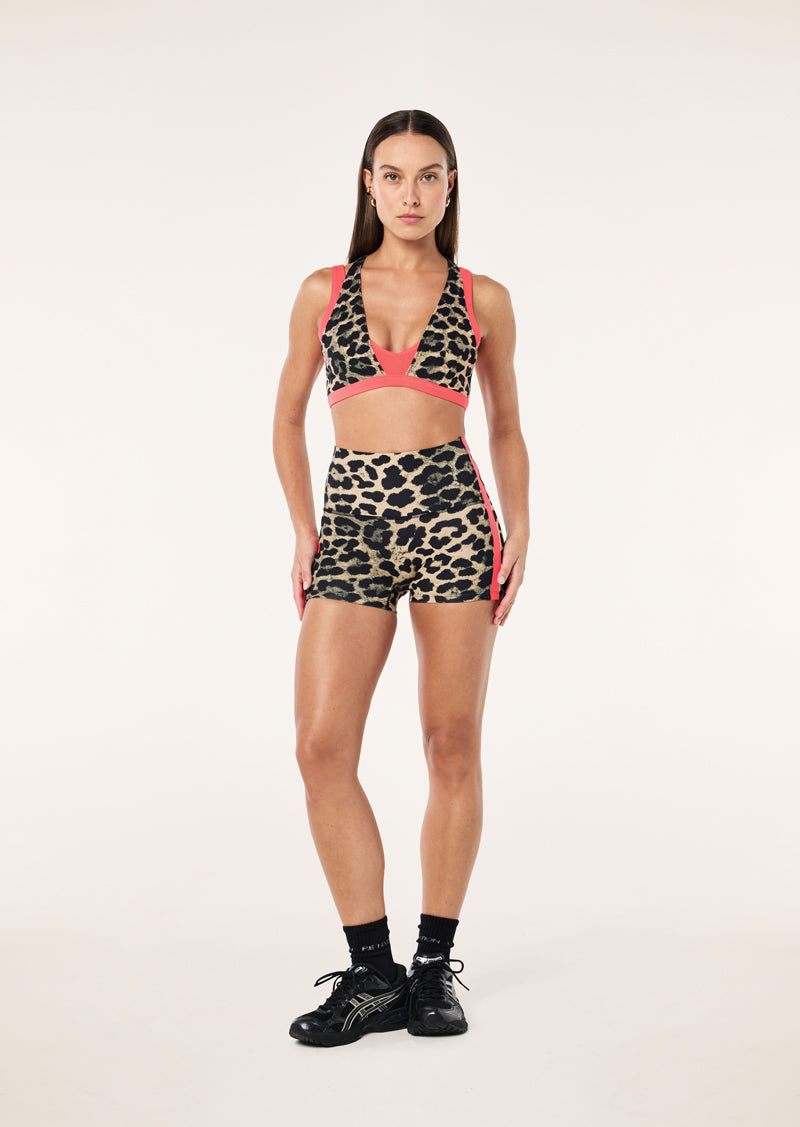 HIGHGATE 3" BIKE SHORT IN LEOPARD & DIVA PINK