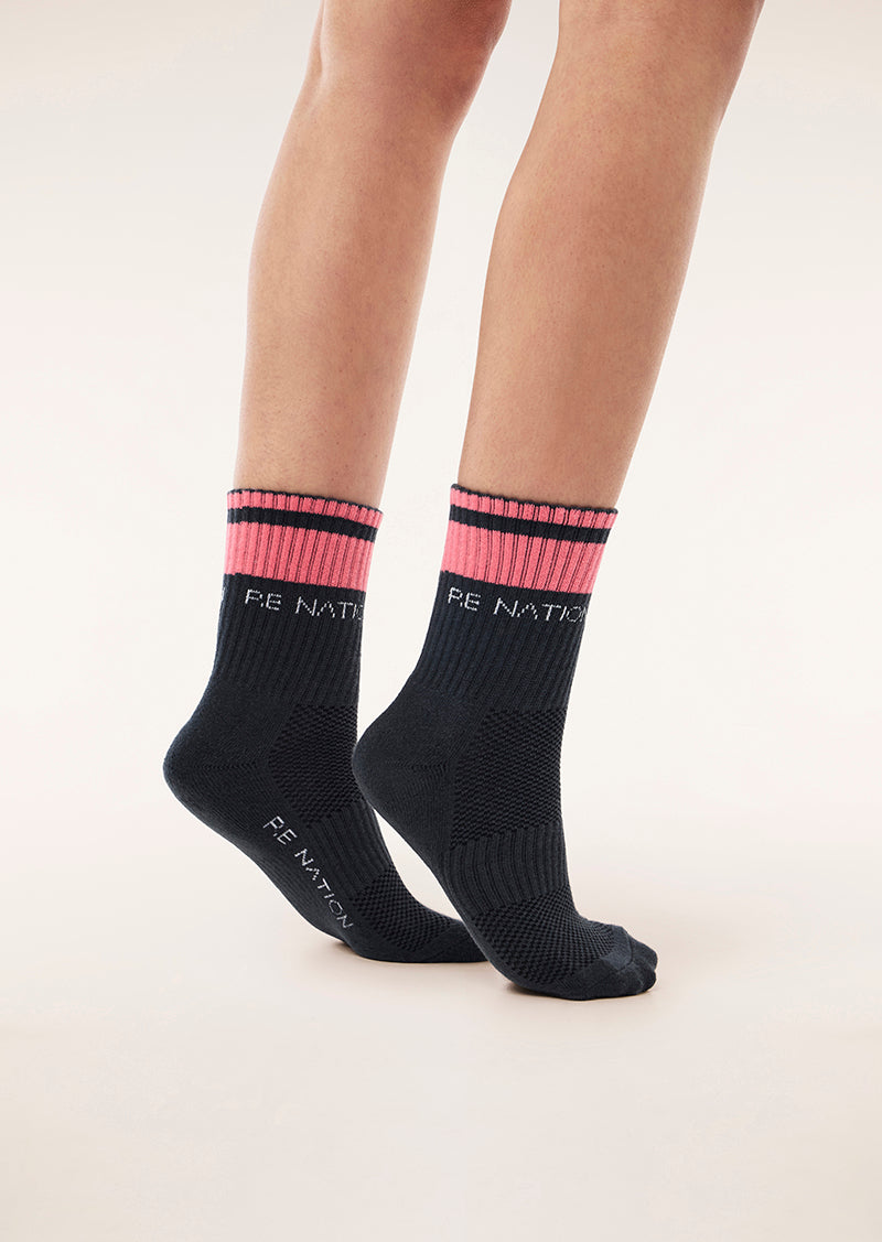 HOMAGE SOCK IN ASPHALT & PINK LEMONADE