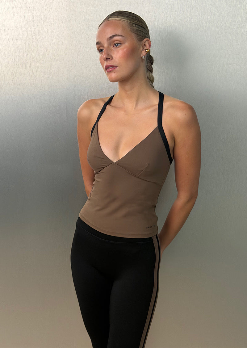SIREN TANK IN MOCHA & BLACK